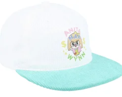 Snapback-Iconic Anita Max Wynn Cord White/Teal 5-panel Snapback -