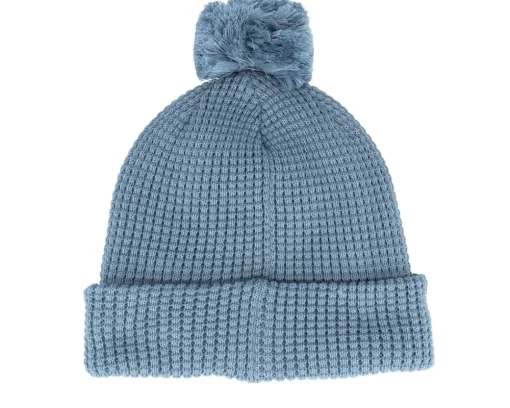 Pom Beanies-Rip Curl Anoeta Reg Beanie Dusty Pom - Blue