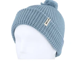 Pom Beanies-Rip Curl Anoeta Reg Beanie Dusty Pom - Blue