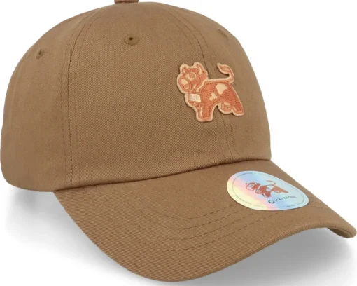 Dad Cap-Hatstore Arla Cow Tiny Logo Tan Dad Cap -