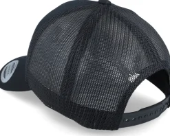 Trucker-Iconic Army Skull Patch Black A-frame Trucker -
