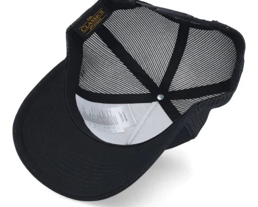 Trucker-Iconic Army Skull Patch Black A-frame Trucker -