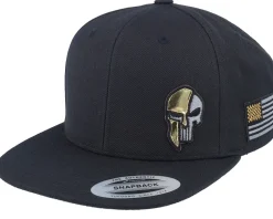 Clearance Army Head Army Skull Usa Gold Patch Black Snapback -