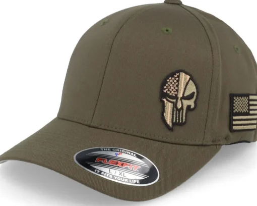 Sale Army Head Army Skull USA Olive Flexfit - Green