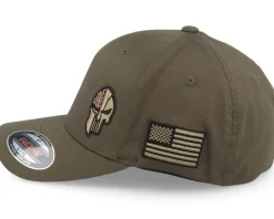 Sale Army Head Army Skull USA Olive Flexfit - Green