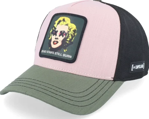 Trucker-Capslab Art Dead Star Black/Pink/Green A-Frame Trucker -