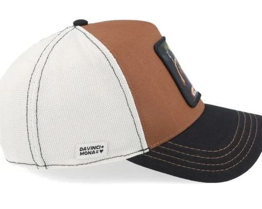 Best Capslab Art Mona Chica White/Brown/Black A-Frame Trucker -