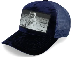 Velvet Caps-Calza Pennello Astronaut Velvet Navy A-frame Trucker -