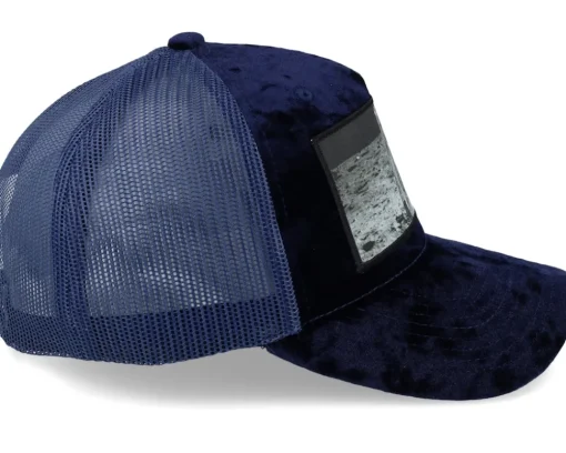 Velvet Caps-Calza Pennello Astronaut Velvet Navy A-frame Trucker -