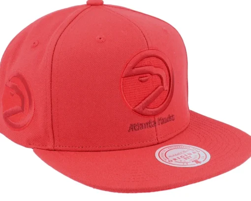 Best Mitchell & Ness Atlanta Hawks Monochromatic Snapback - Red
