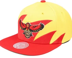 Snapback-Mitchell & Ness Atlanta Hawks Sharktooth Gold/Red Snapback -