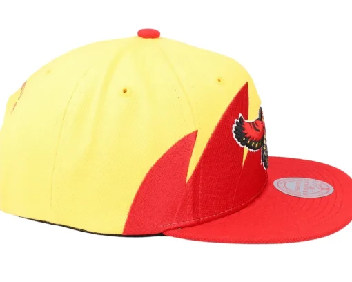 Snapback-Mitchell & Ness Atlanta Hawks Sharktooth Gold/Red Snapback -