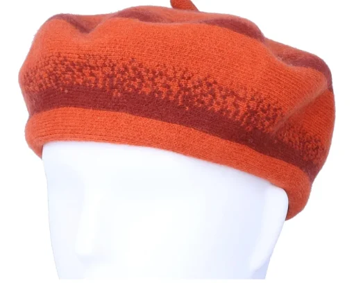 Berets-Brixton Audrey Darck Brick/Phoenix Orange Beret -