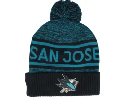 Pom Beanies-Fanatics Authentic Pro Rink /Teal Pom - Black