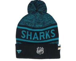 Pom Beanies-Fanatics Authentic Pro Rink /Teal Pom - Black