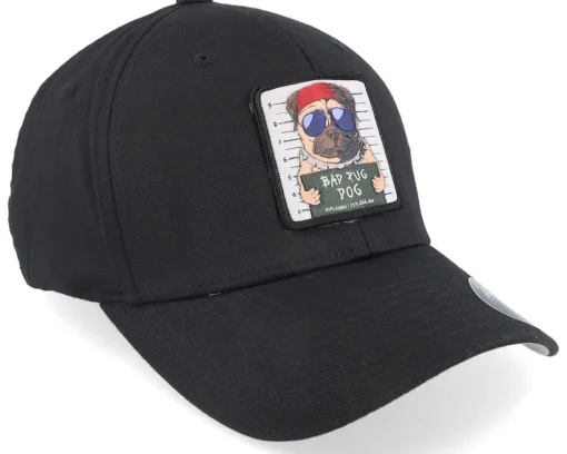 Online Iconic Bad Pug Dog Flexfit - Black