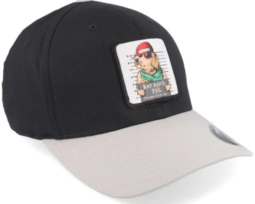 Flexfit-Ho-Ho-Hats Bad Santa Dog Black/Silver Wooly Combed Flexfit - Iconic