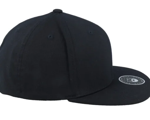 Hot Bearded Man Badge Logo Back Black Flat Brim Fitted -