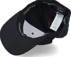 Hot Bearded Man Badge Logo Back Black Flat Brim Fitted -