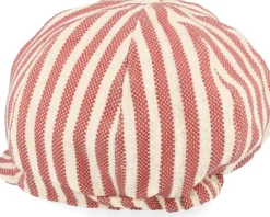 Vega-Seeberger Balloon Cap In Stripy Fabric Linen wine Red Vega Cap -