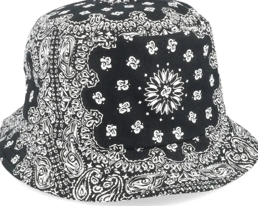 Online Yupoong Bandana Black Print Bucket -