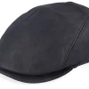 Hot MJM Hats Bang Leather Black Flat Cap -