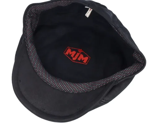 Hot MJM Hats Bang Leather Black Flat Cap -
