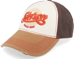 Sale Stetson Baseball Cap Vintage Distressed Beige Leaves Adjustable -