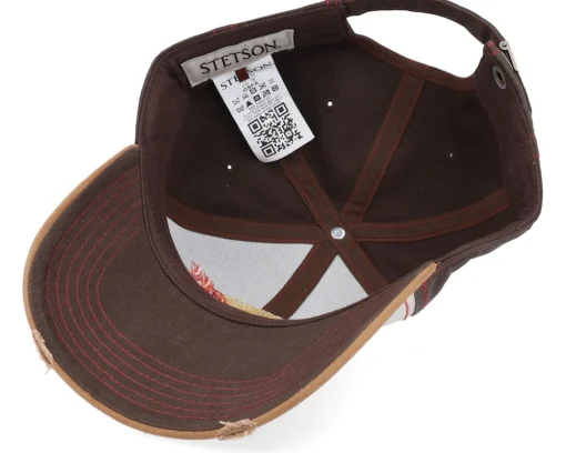 Sale Stetson Baseball Cap Vintage Distressed Beige Leaves Adjustable -