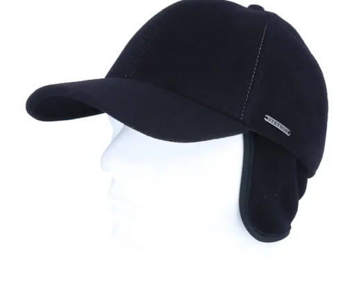 Earflap-Stetson Baseball Wool/Cashmere Black Ear Flap -