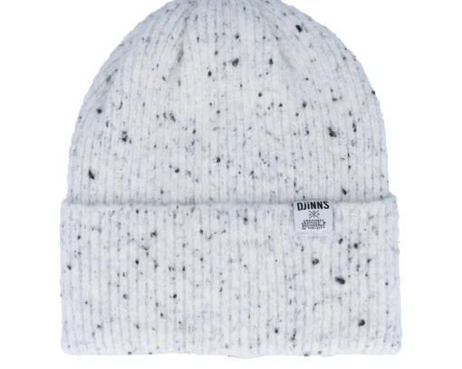Cuff Beanies-Djinns Basic Beanie Spotted Knit-Off White/Black Cuff -
