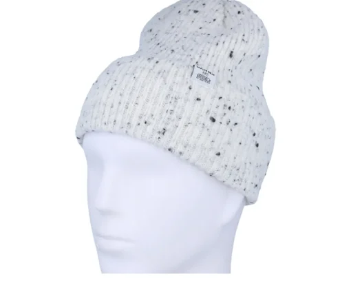 Cuff Beanies-Djinns Basic Beanie Spotted Knit-Off White/Black Cuff -