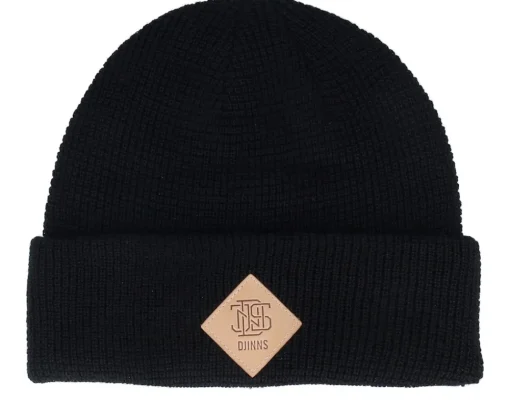 New Djinns Basic Beanie Waffle Waffle Cuff - Black