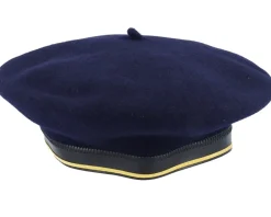 Fashion MJM Hats Basque Wool Navy Beret -