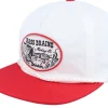 Clearance Brixton Bass Brains Swim High Profile White/Red Snapback -