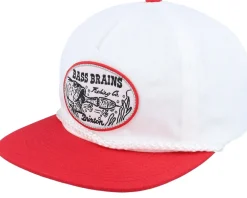 Clearance Brixton Bass Brains Swim High Profile White/Red Snapback -