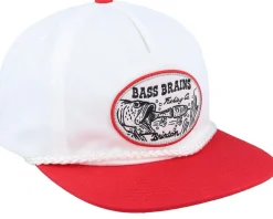 Clearance Brixton Bass Brains Swim High Profile White/Red Snapback -