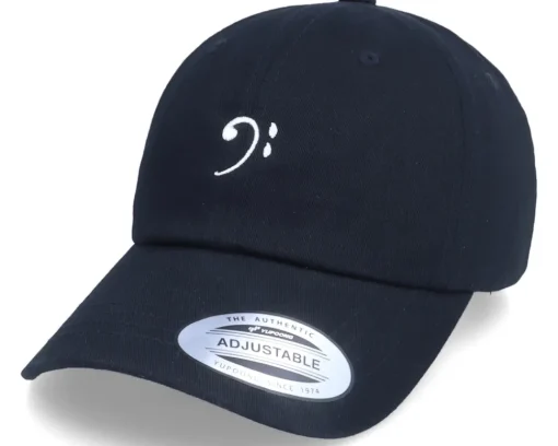 Dad Cap-Abducted Bass Clef Black Dad Cap -