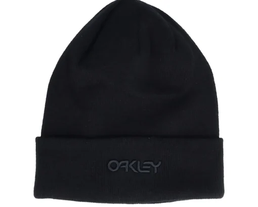 Cuff Beanies-Oakley B1b Logo Beanie Blackout Black Cuff -