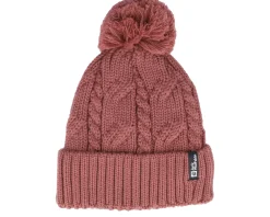 Pom Beanies-Jack Wolfskin Beanie Apple Butter Pom - Pink