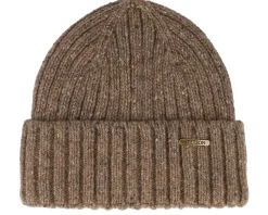 Cuff Beanies-Stetson Beanie Donegal Wool Brown Beige Cuff -