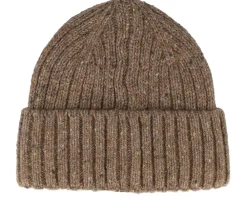 Cuff Beanies-Stetson Beanie Donegal Wool Brown Beige Cuff -