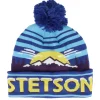 Pom Beanies-Stetson Beanie Freestyle Blue Shades Pom -