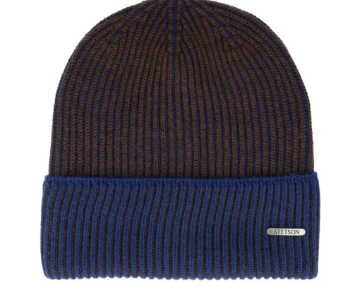 Online Stetson Beanie Merino Wool-62 Royal/Black Cuff -