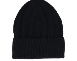 Cuff Beanies-MJM Hats Beanie Rib 32 Recycled Wool Mix Cuff - Black