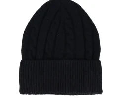 Cuff Beanies-MJM Hats Beanie Rib 32 Recycled Wool Mix Cuff - Black