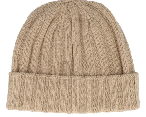 Online MJM Hats Beanie Soft Rec Cashmere/Wool Camel Cuff - Beige