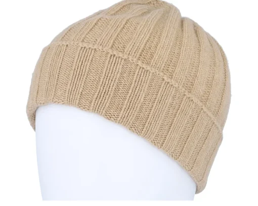 Online MJM Hats Beanie Soft Rec Cashmere/Wool Camel Cuff - Beige