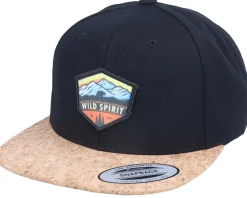 Snapback-Wild Spirit Bear Mountain Patch Black/Cork Snapback -