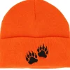 Outdoor | Cuff Beanies-Hunter Bear Prints Orange Fold Beanie -